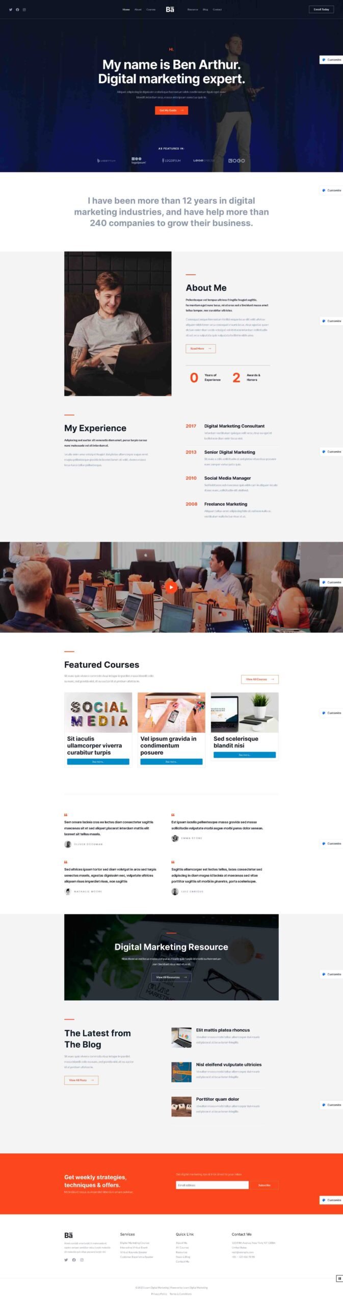 diseño pagina web blog